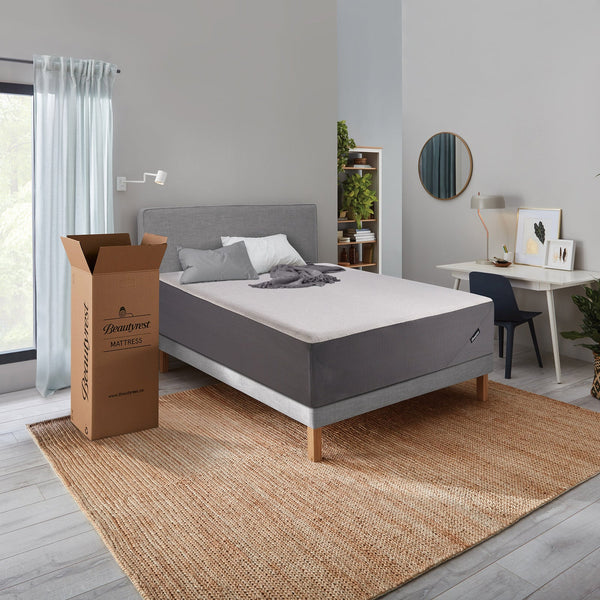 Beautyrest 14 inch hybrid mattress in a bedroom